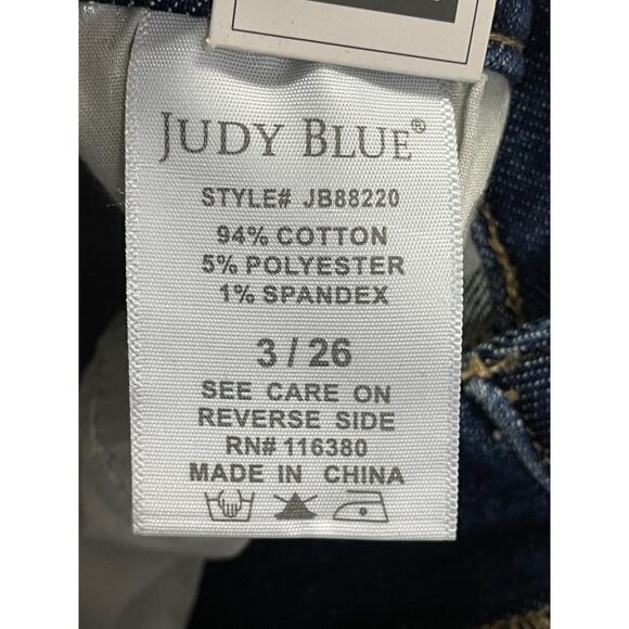Judy Blue Jeans 26 Womens High Waist Boyfriend Distressed Blue Stretch Denim - Picture 14 of 15